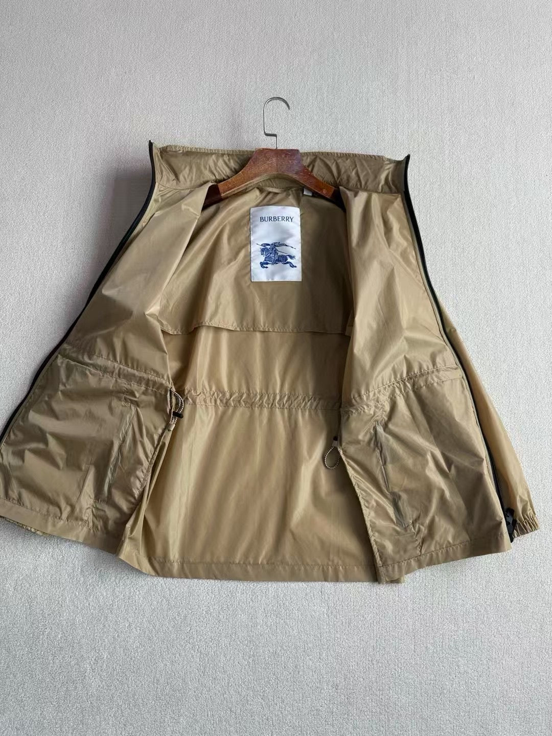 Burberry Check Trim Short Nylon Parka, Size S/M/L/XL/XXL