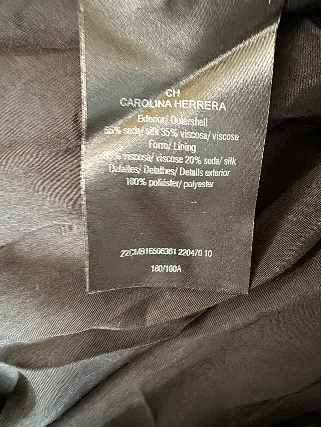 CH Carolina Herrera Black Polka Dot Belted Silk Midi Dress, US 10