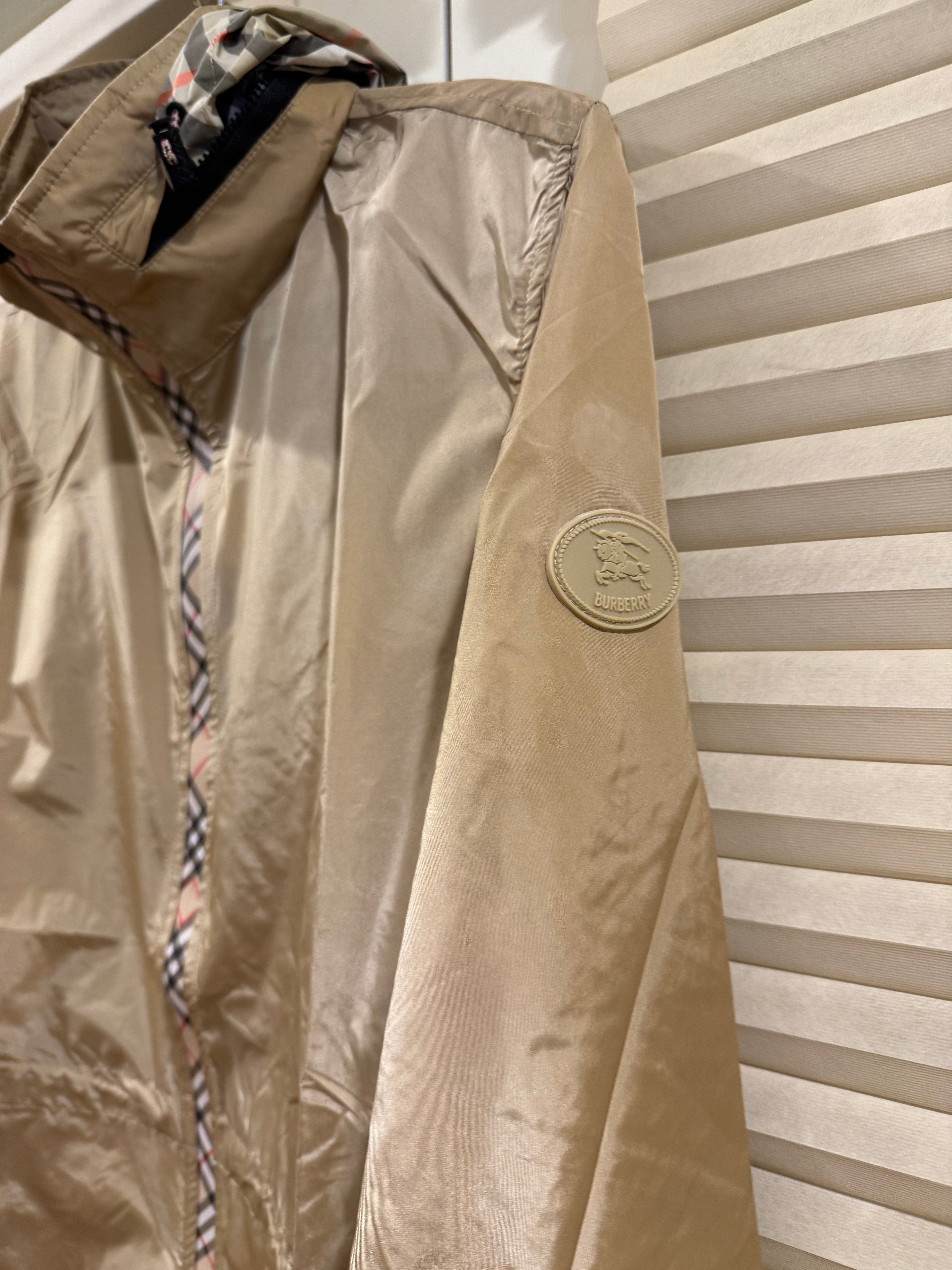 Burberry Check Trim Short Nylon Parka, Size S/M/L/XL/XXL