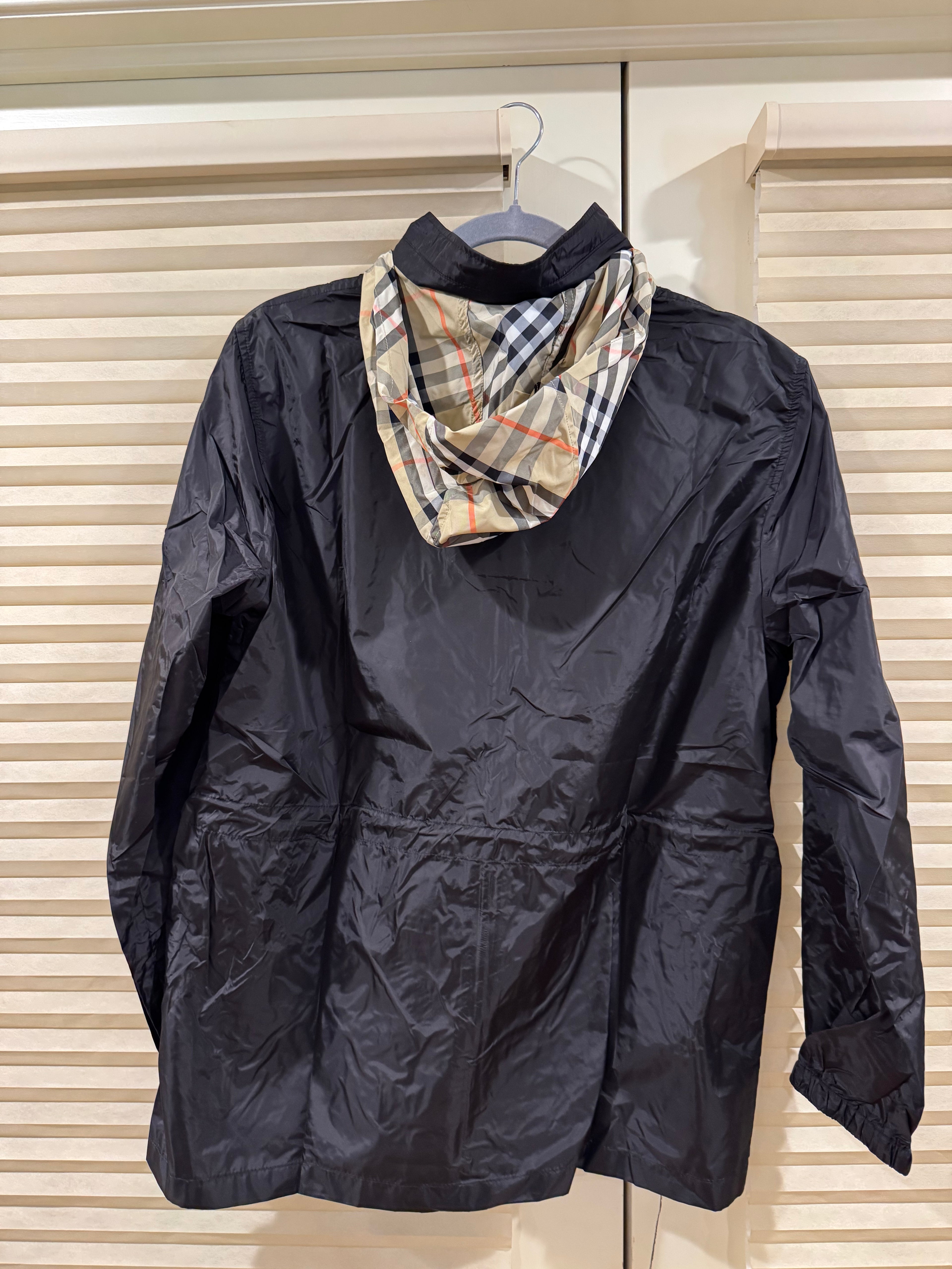 Burberry Check Trim Short Nylon Parka, Size S/M/L/XL/XXL