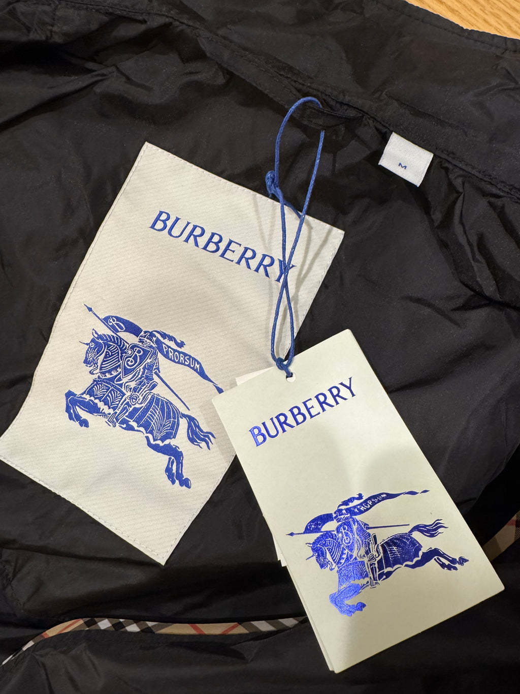 Burberry Check Trim Short Nylon Parka, Size S/M/L/XL/XXL