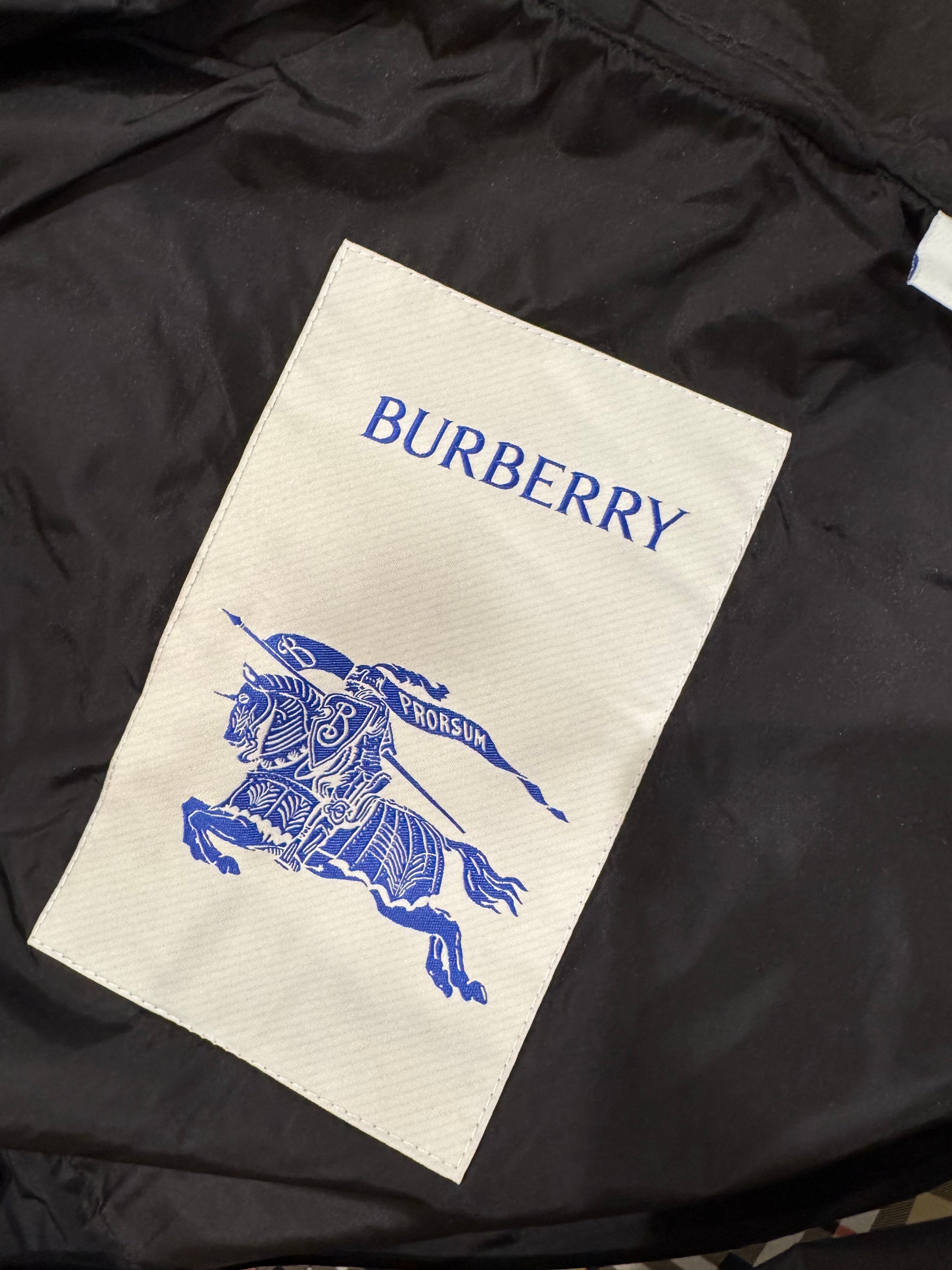 Burberry Check Trim Short Nylon Parka, Size S/M/L/XL/XXL