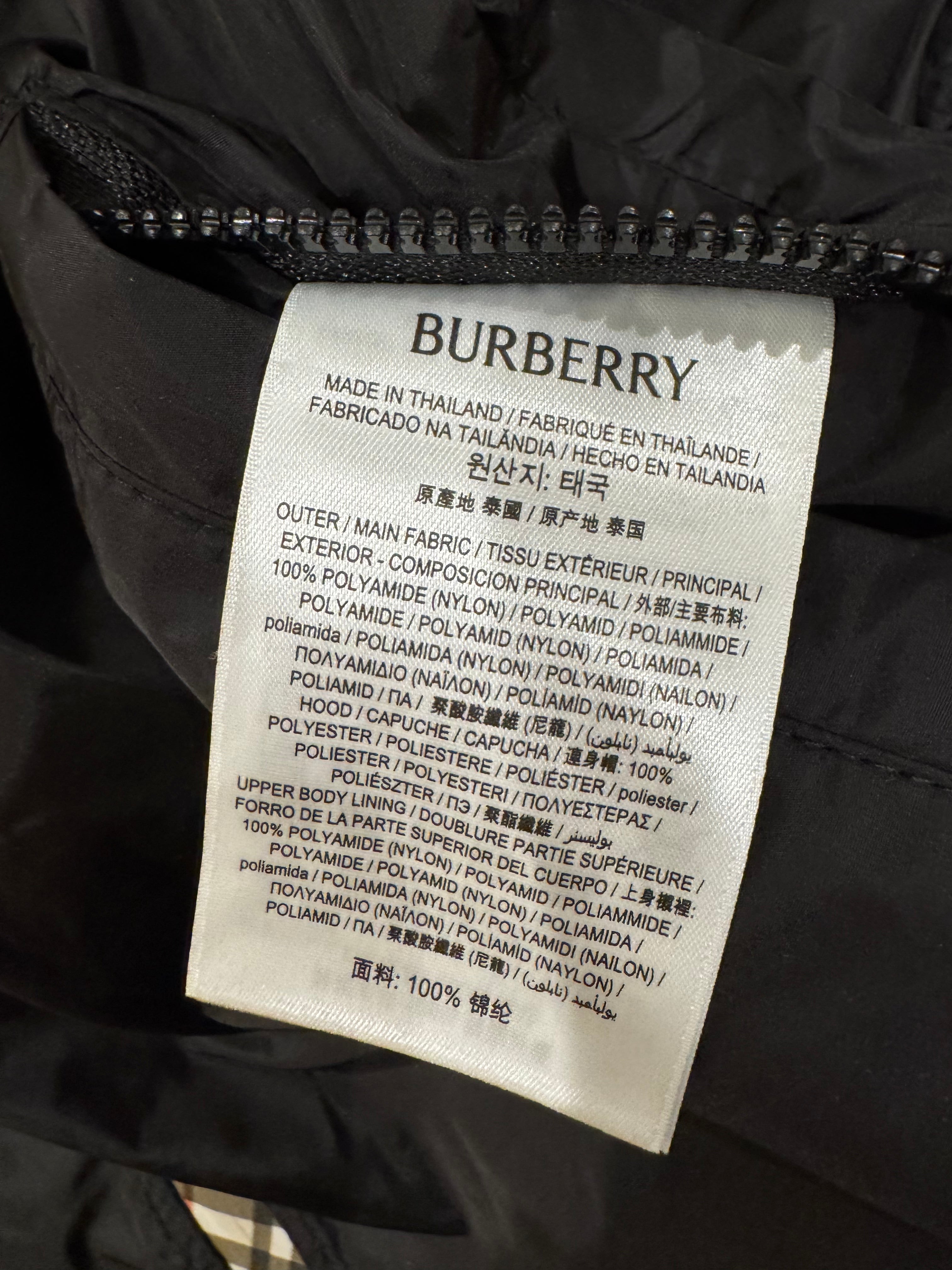 Burberry Check Trim Short Nylon Parka, Size S/M/L/XL/XXL