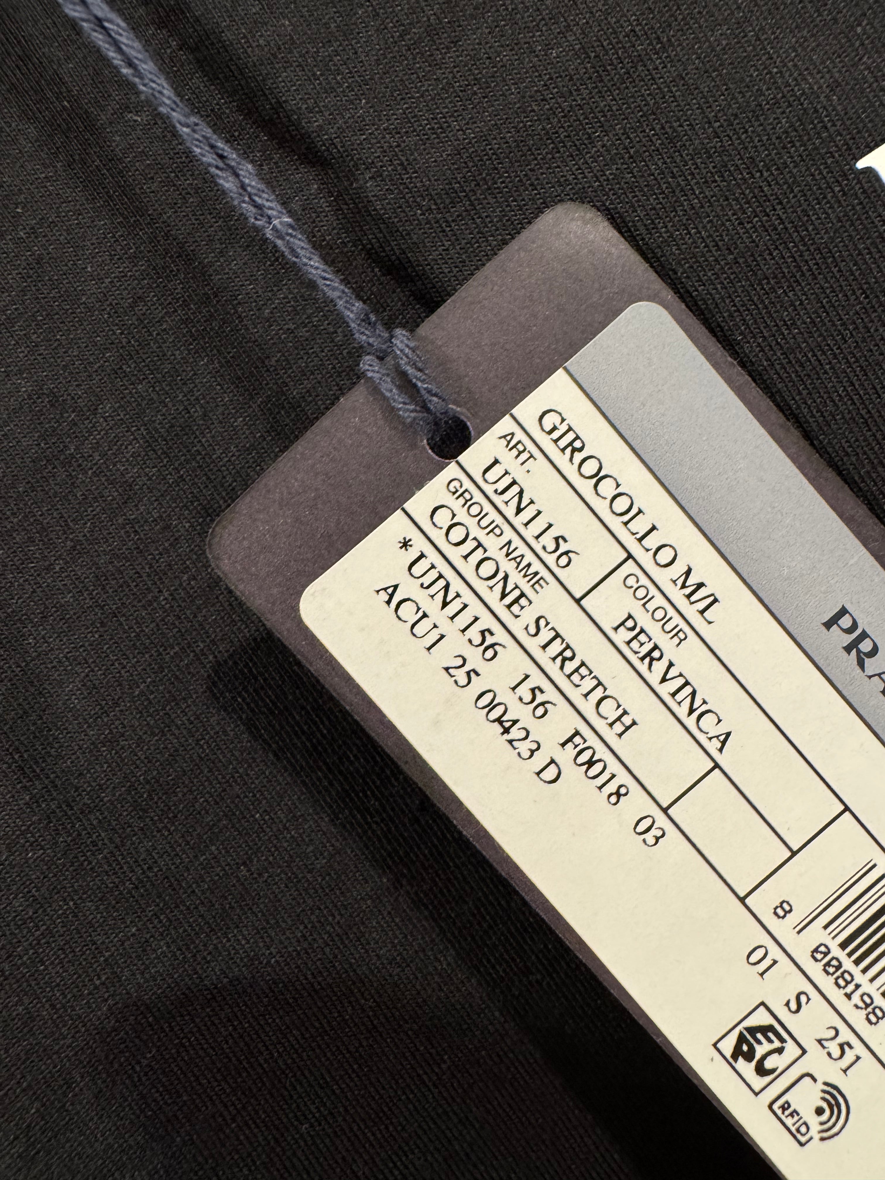 Prada Logo Cotton T-Shirt in Black, Size S/M/L/XL