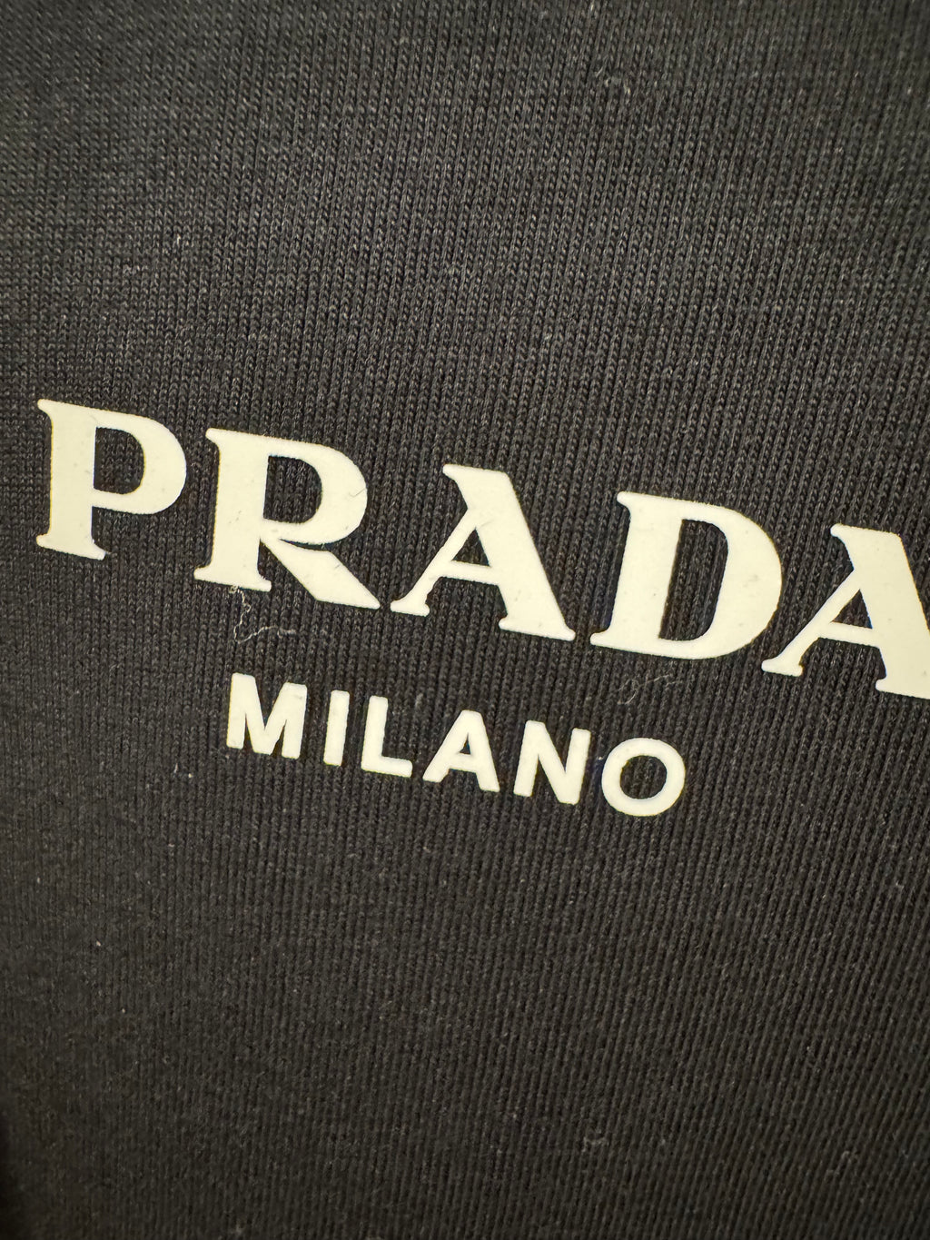 Prada Logo Cotton T-Shirt in Black, Size S/M/L/XL