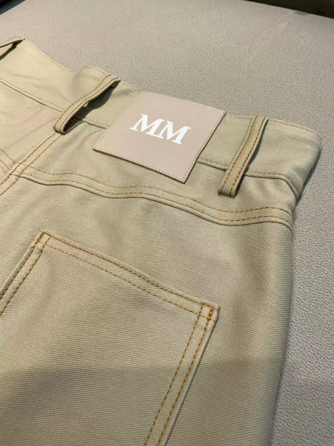 Max Mara High Waist Wide Leg Jeans in Navy/Beige/White, Size XS/S/M/L