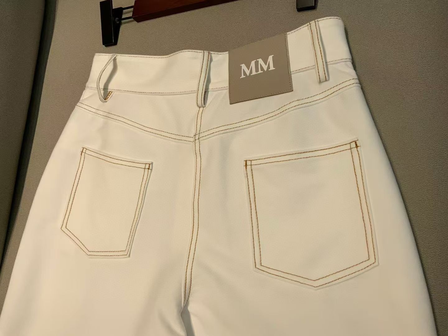 Max Mara High Waist Wide Leg Jeans in Navy/Beige/White, Size XS/S/M/L